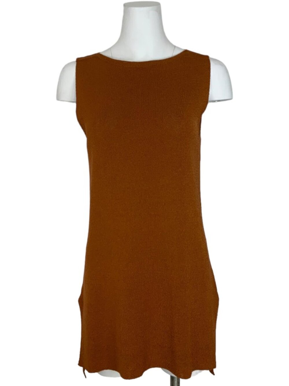 The Fold London Montello Knitted Tunic Sweater Tank M Terracotta